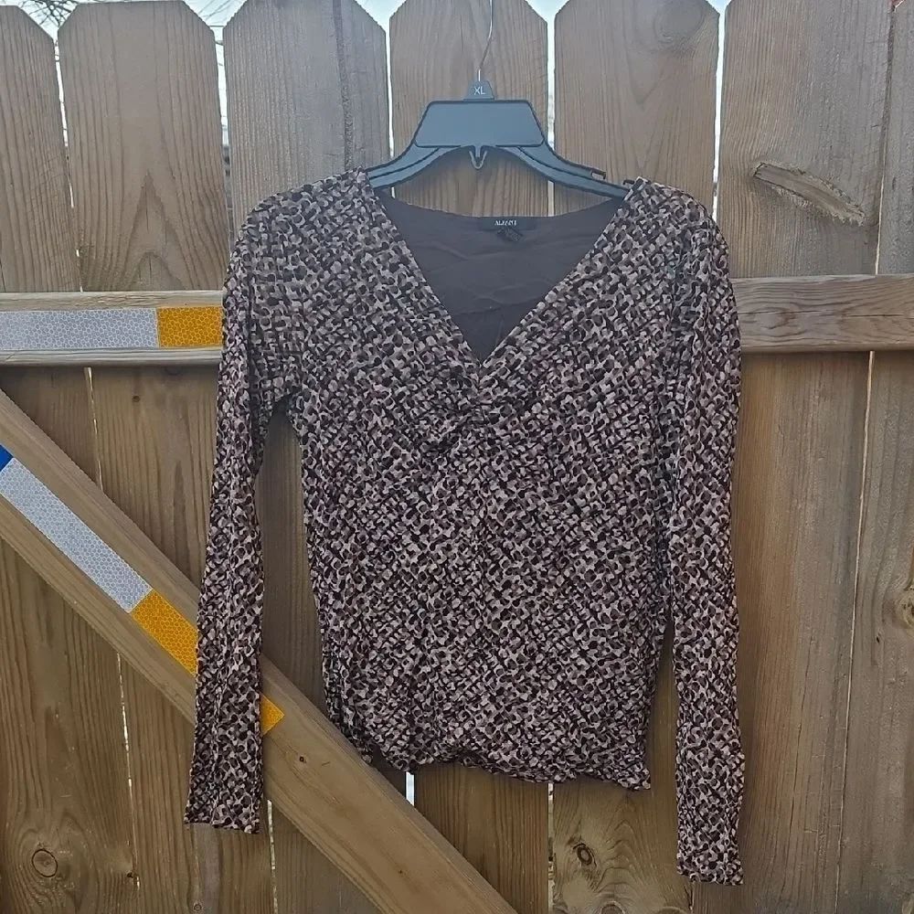 Women's Brown Patterned Top